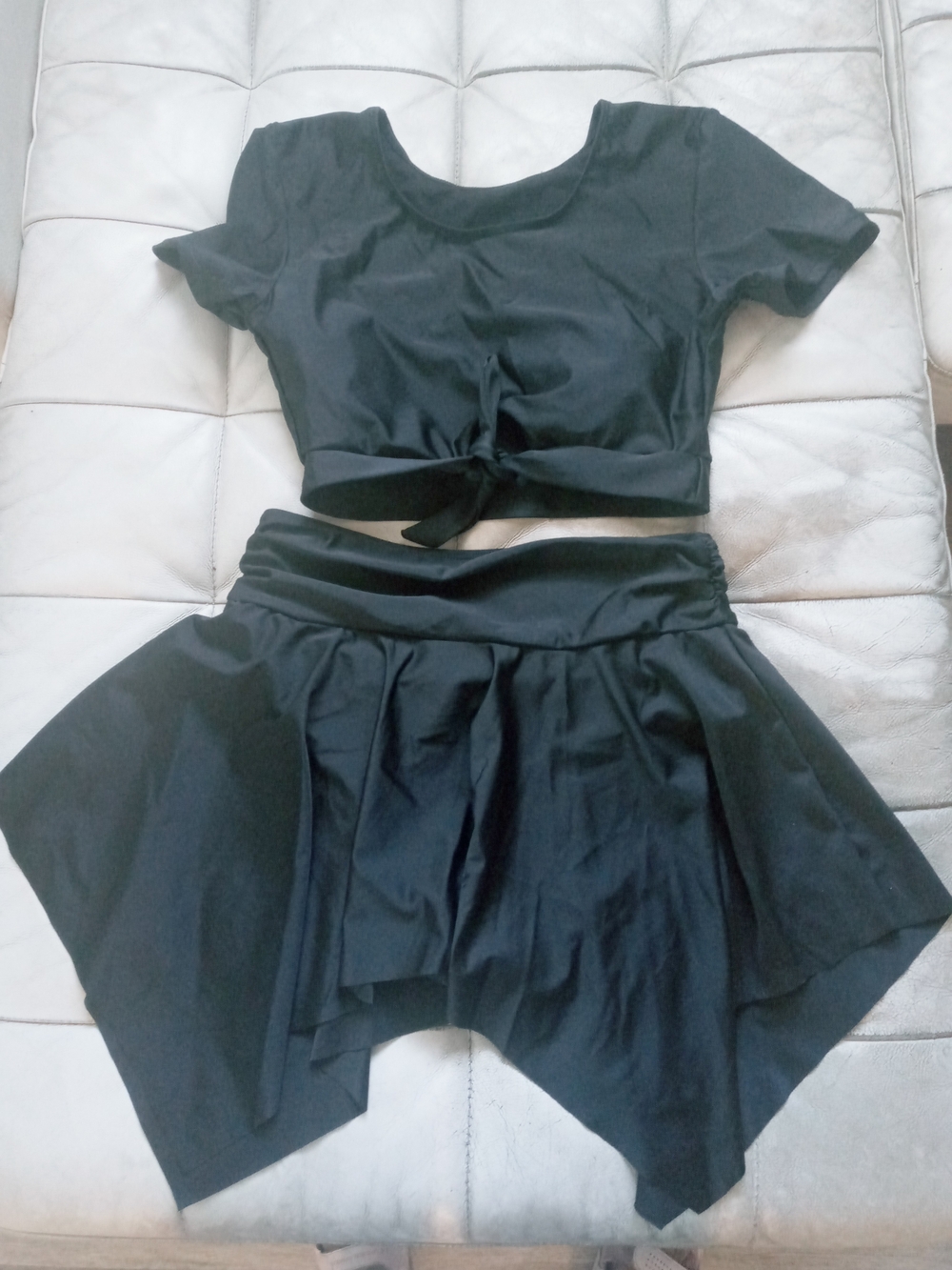SHEIN Black Asymmetrical Exercise Or Swin Set